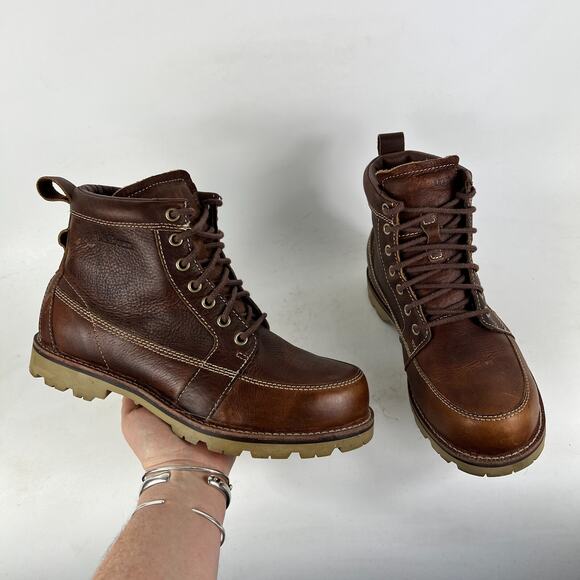LLBean brown leather East Point Oxfords us men’s size 8 moc toe waterproof boots